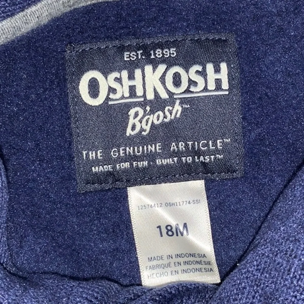 Osh Kosh B’Gosh Baby Fleece Linen Sweater Top - Navy - Size 18M